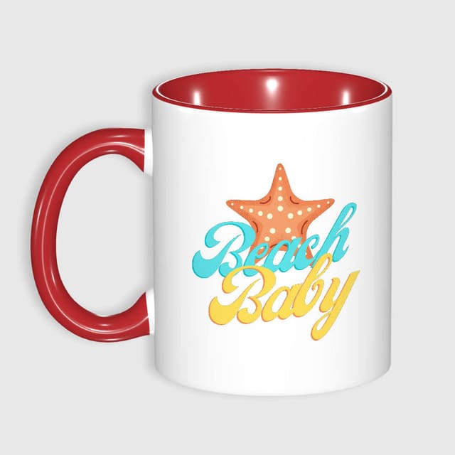 Beach Baby Starfish Ceramic Mug for Beach Lovers Summer Gift