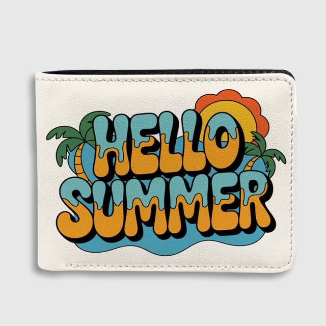 Retro Hello Summer Bifold Wallet for Summer Lovers Daily Use