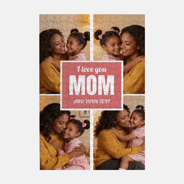 Custom 4-Photo 300 Piece Puzzle for Mom Mother's Day Gift