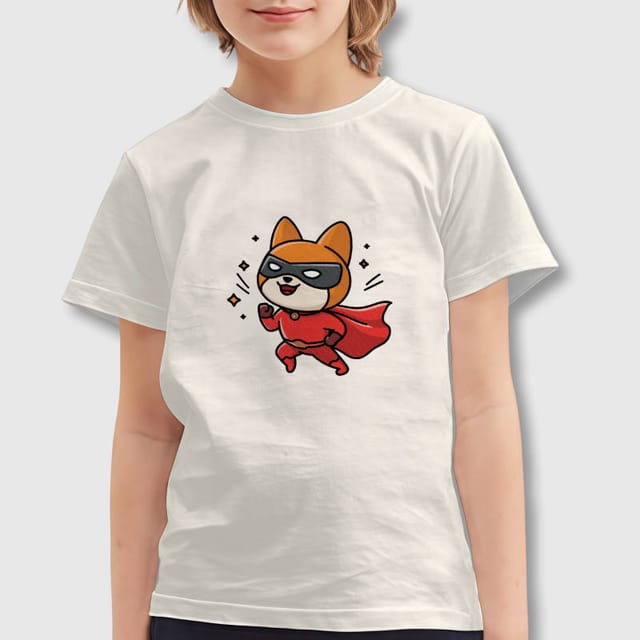 Cute Superhero Fox Kids T-Shirt for Boys Girls Daily Wear