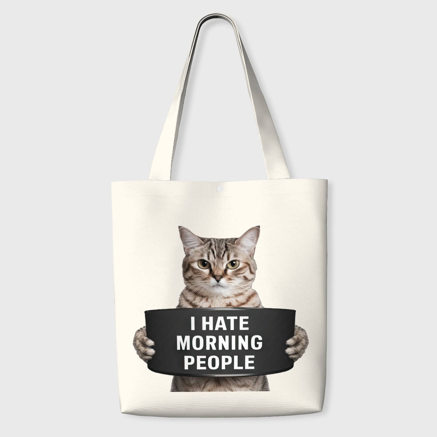 Funny Cat Quote Tote Bag for Pet Lovers Daily Use Gift