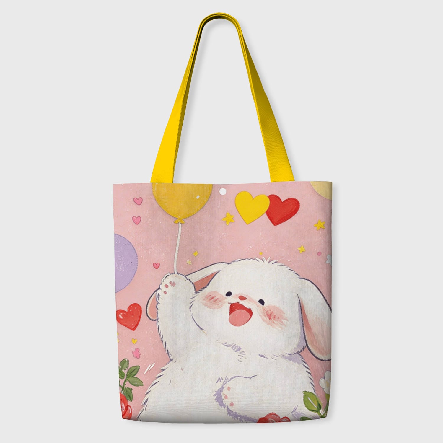 Cute Cartoon Bunny Tote Bag for Rabbit Lovers Daily Use