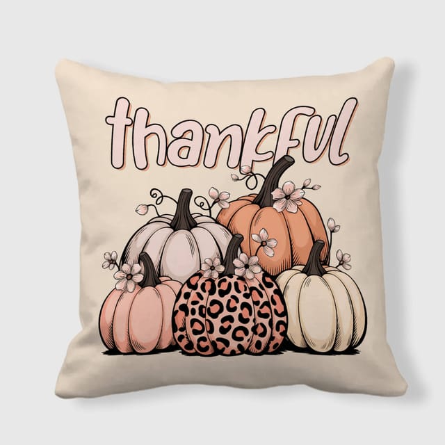 Boho Leopard Pumpkin Throw Pillow for Thanksgiving Home Decor