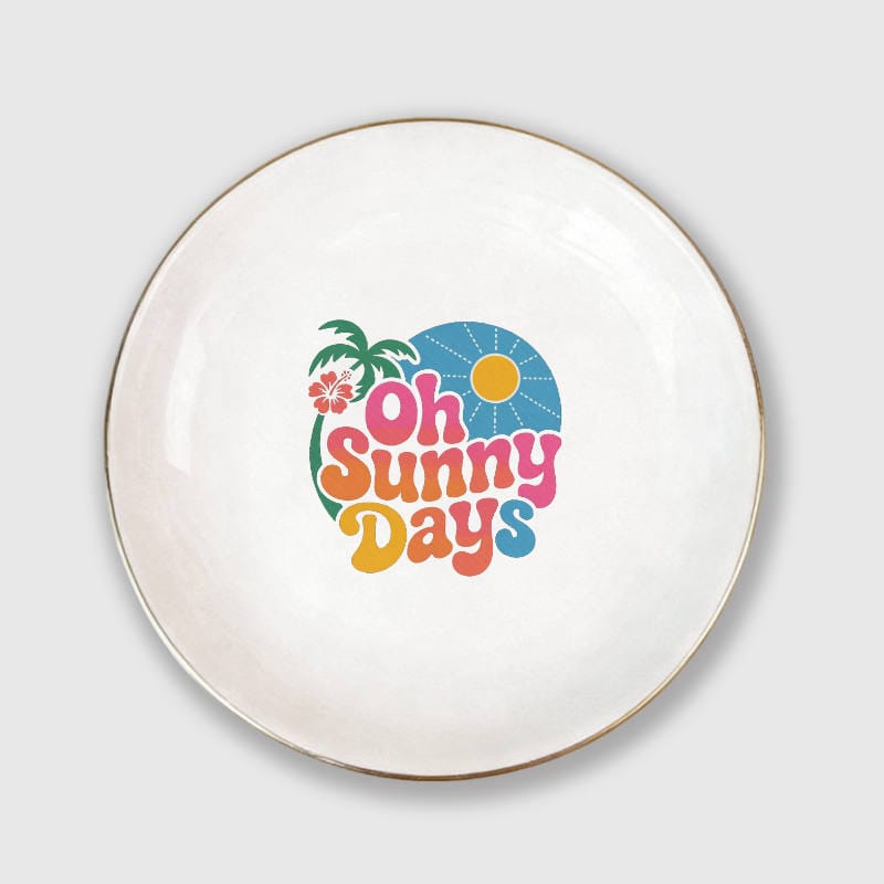 Tropical Oh Sunny Days Ceramic Trinket Tray for Summer Gift