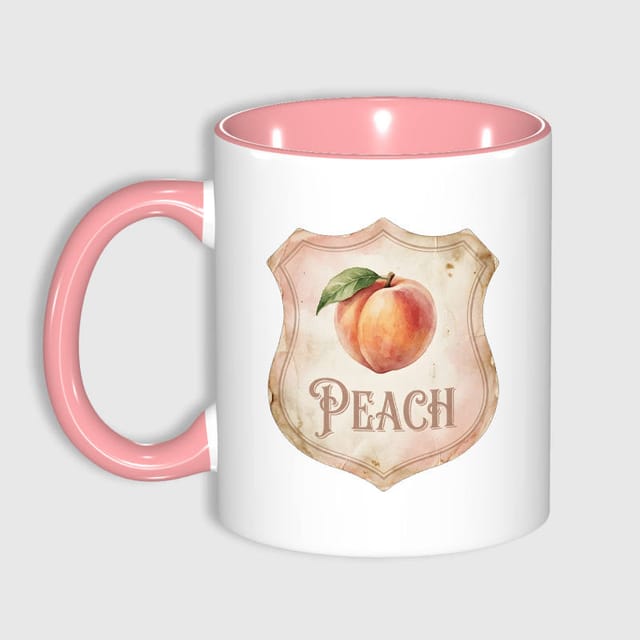 Watercolor Peach 11oz Mug for Peach Lovers Daily Use