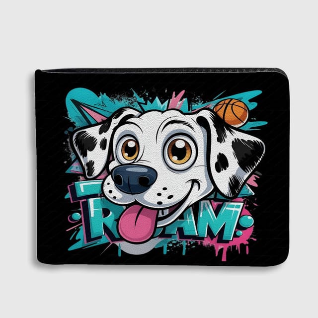 Graffiti Dalmatian Wallet for Dog Lovers Daily Use