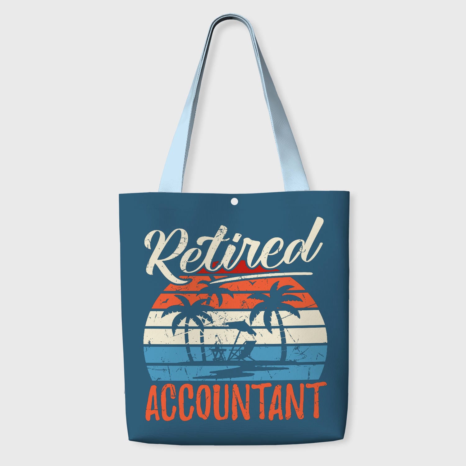Retro Beach Retired Accountant Tote Bag for Retirement Gift