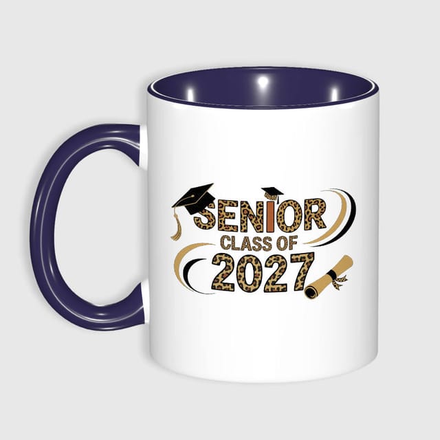 Leopard Print Senior 2027 Coffee Mug for Graduation Gift