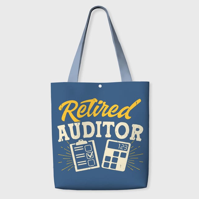 Funny Retired Auditor Tote Bag Retirement Gift for Daily Use