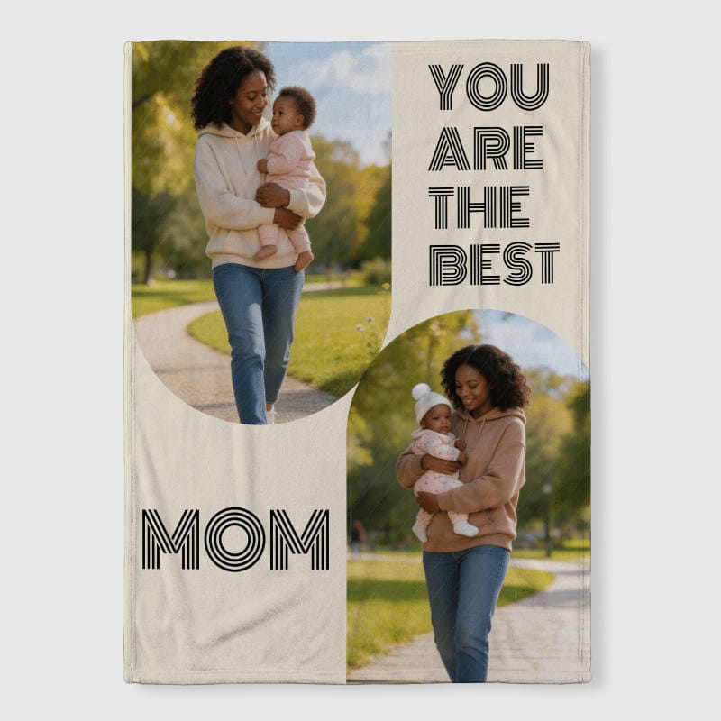 Custom Photo Fleece Blanket for Mom Mother's Day Gift - 1
