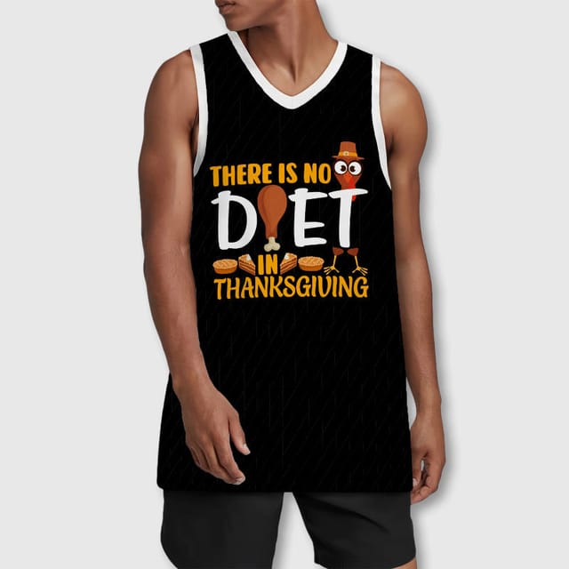 Funny Thanksgiving Quote Basketball Jersey for Men Holiday Gift