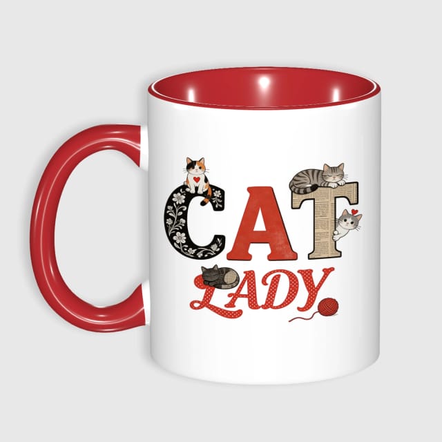 Cat Lady Ceramic Coffee Mug for Cat Lovers Gift
