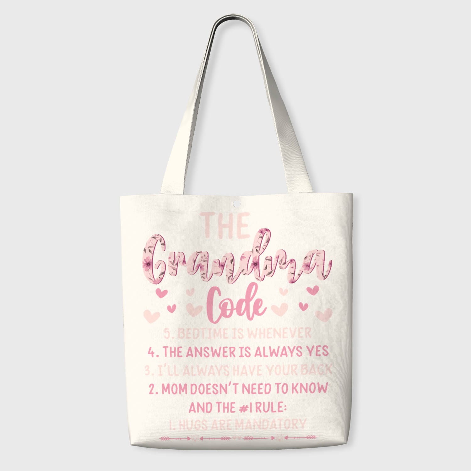 Floral Grandma Code Tote Bag for Grandma Gifts