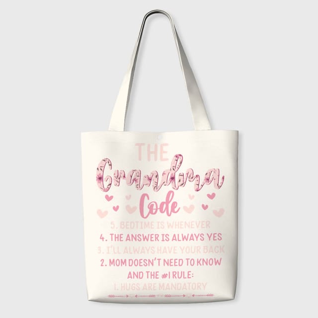 Floral Grandma Code Tote Bag for Grandma Gifts
