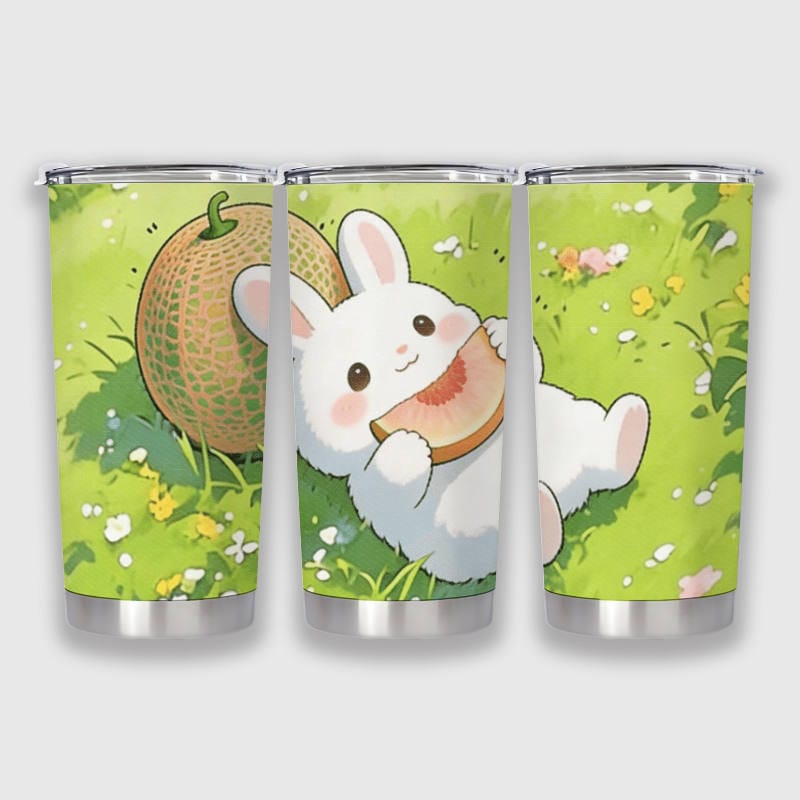 Cute Melon Bunny Tumbler for Rabbit Lovers Summer Gift