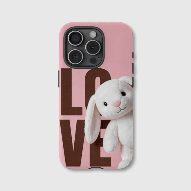 Cute Bunny LOVE Print Magnetic Phone Case for Her Valentine Gift