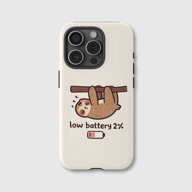 Funny Low Battery Sloth Magnetic Phone Case for Sloth Lovers Daily Use