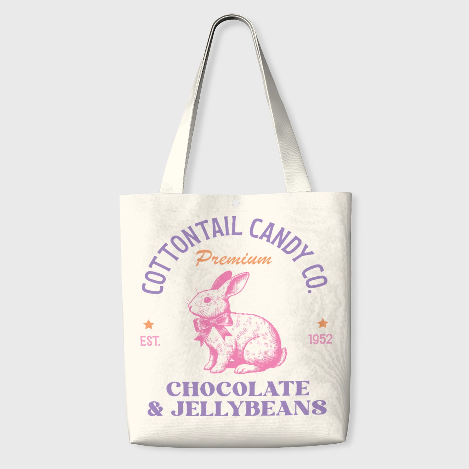 Vintage Cottontail Candy Tote Bag for Easter Daily Use