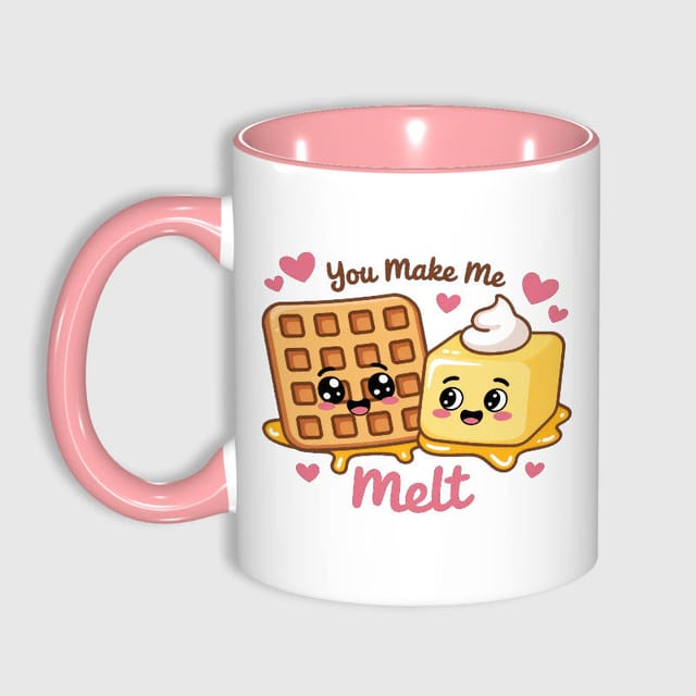 Cute Waffle Butter Pun Mug for Couples Valentine's Gift