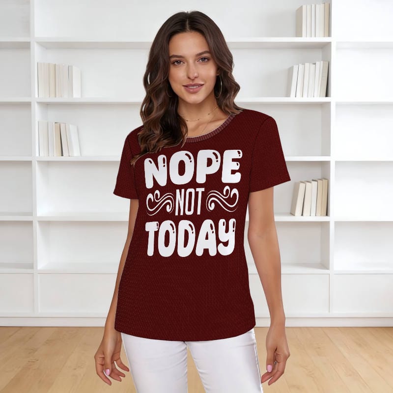 Funny 'Nope Not Today' T-Shirt for Women Casual Daily Wear