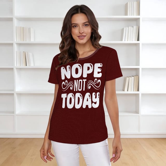 Funny 'Nope Not Today' T-Shirt for Women Casual Daily Wear