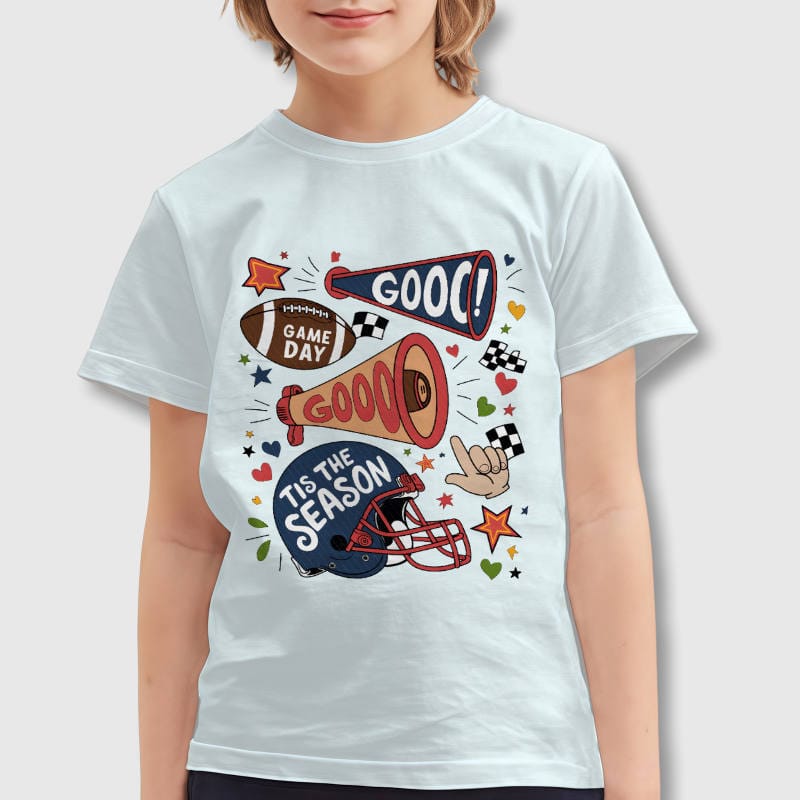 Football Game Day Graphic Kids T-Shirt for Young Fans Gift