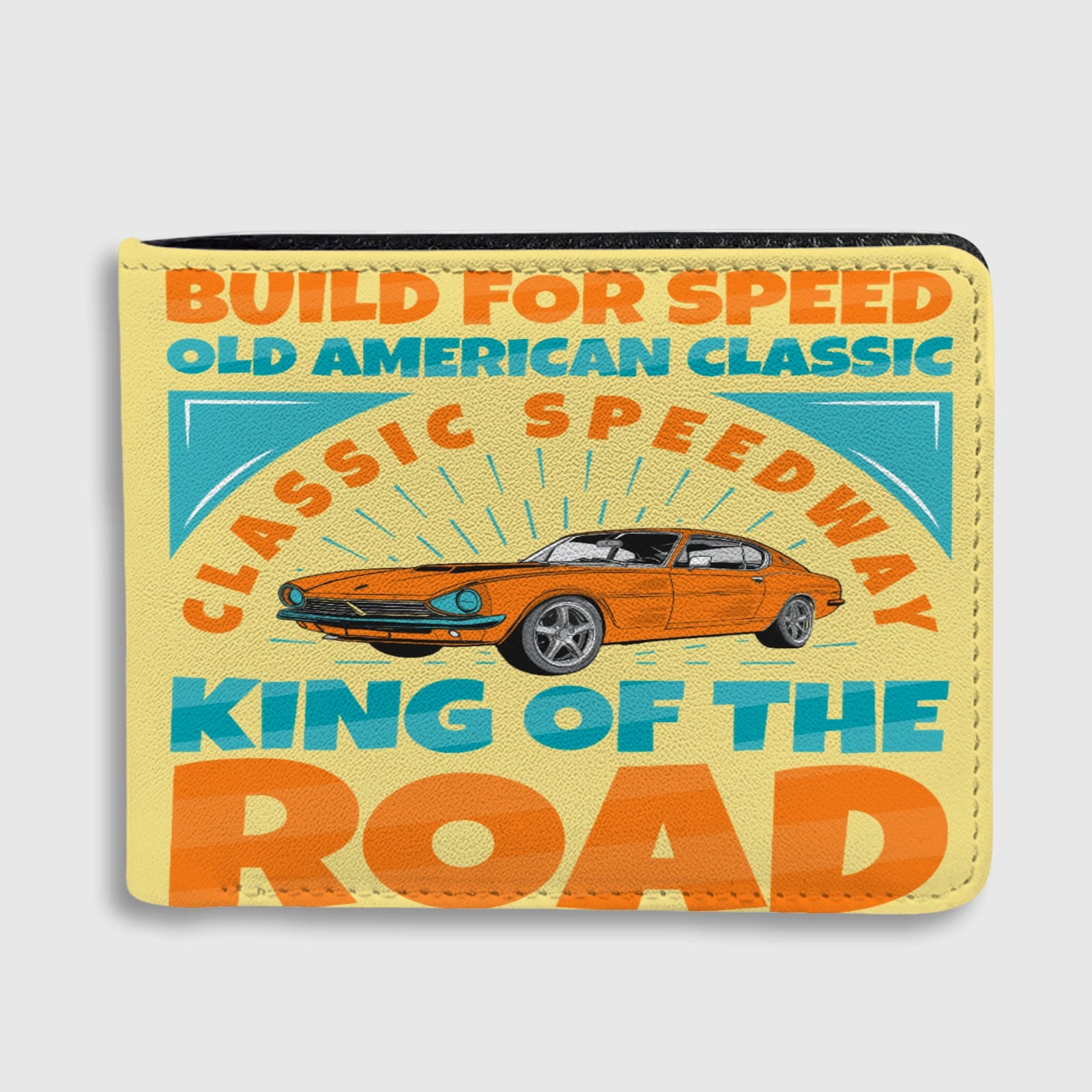 Classic Muscle Car Bifold Wallet for Dad Boyfriend Gift