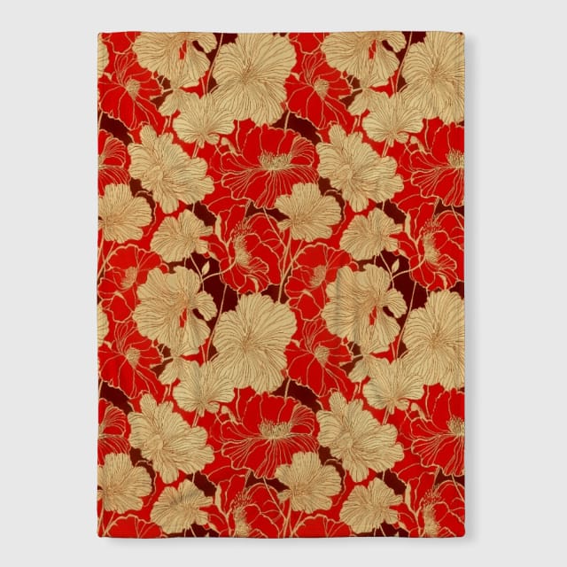 Golden Heart Blooms Woven Blanket