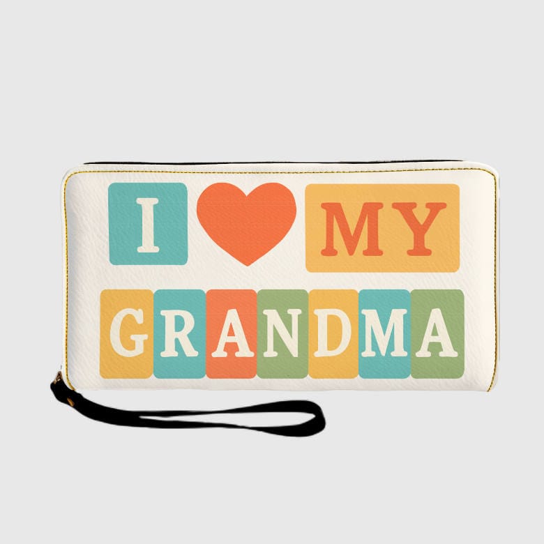 I Love My Grandma Zip Around Wallet, Thoughtful Gift for Grandmother for Birthday, Mother's Day