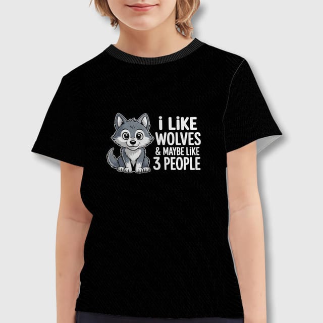 Cute Wolf Quote Kids T-Shirt for Wolf Lovers Gift