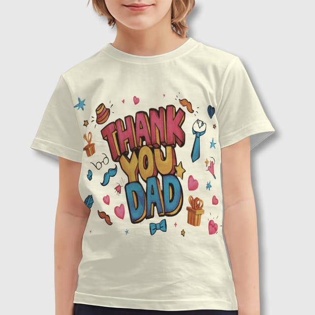 Thank You Dad Doodle Kids T-Shirt for Father's Day