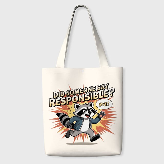Funny Raccoon Quote Tote Bag for Humor Lovers Daily Gift