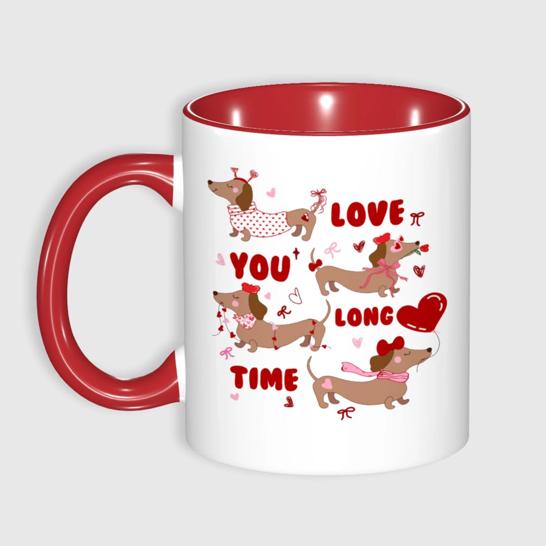 11oz Custom Photo Mug RED with Text  – Personalized Coffee Cup, DIY Picture Logo Image, Customizable Ceramic Mug for Gifts, Add Your Own Photo & Words - 1
