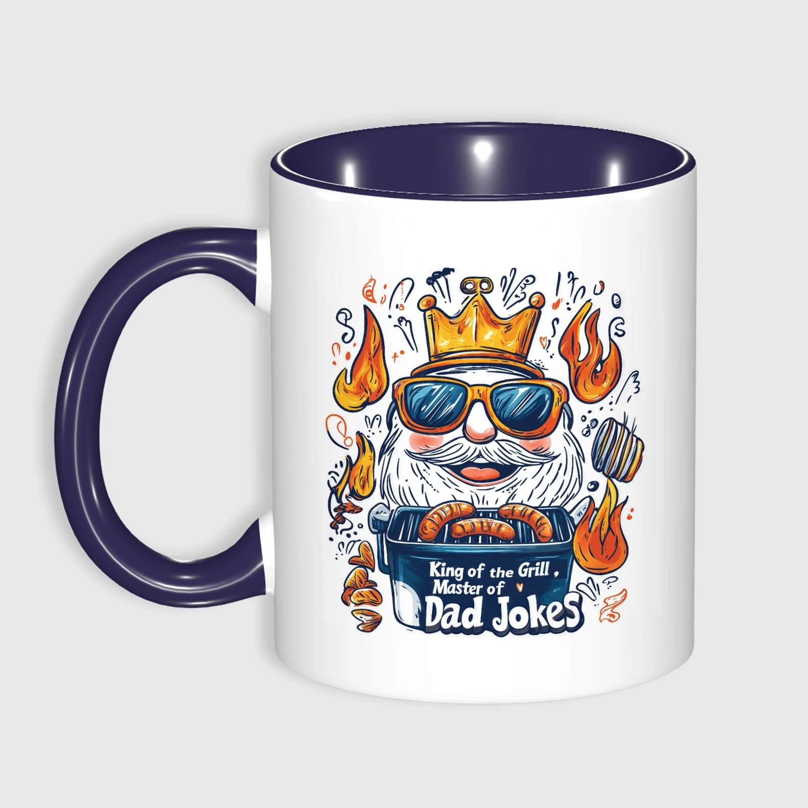 11oz Blue Accent Dad Joke Grill Gnome Mug for Father's Day