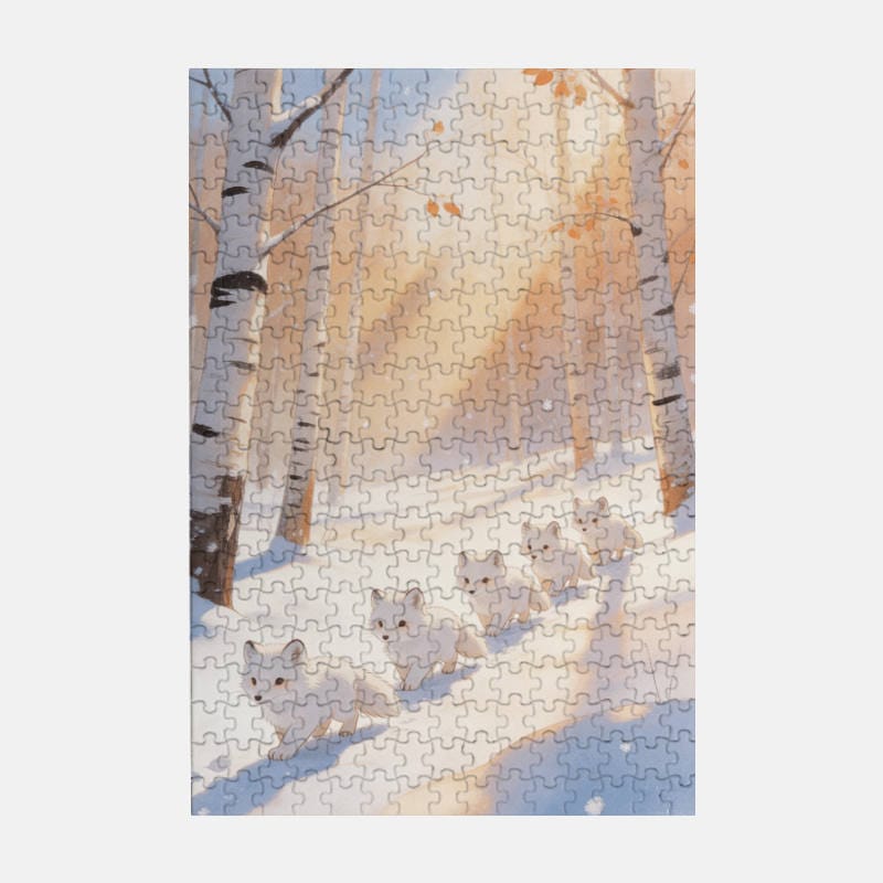 Cute Arctic Fox 300 Piece Puzzle for Fox Lovers Winter Gift