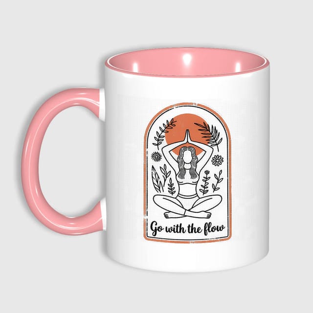 Go With The Flow Yoga Coffee Mug for Yoga Lovers Daily Use
