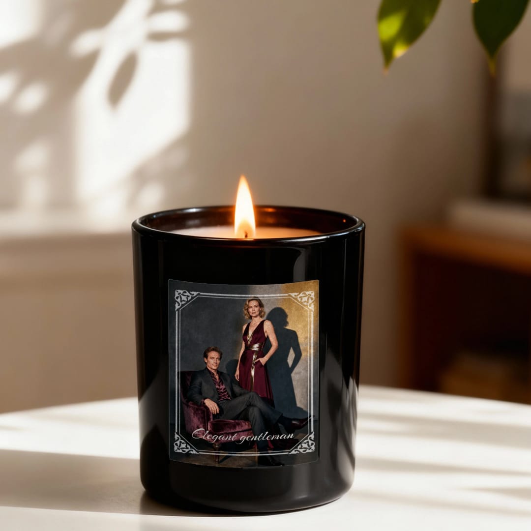 Personalized Hidden-Message Candle / Custom Sticker Candle (2pcs Set) - 1