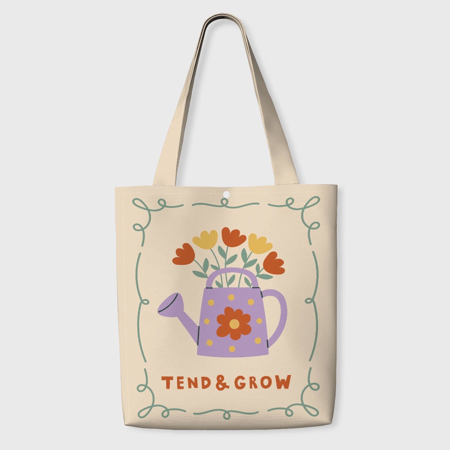 Floral Watering Can Tote Bag for Plant Lovers Daily Use