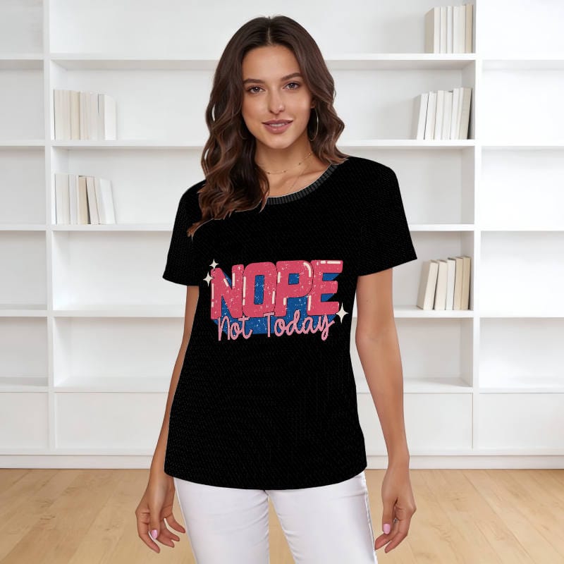 Funny 'Nope Not Today' T-Shirt for Women Daily Casual Wear