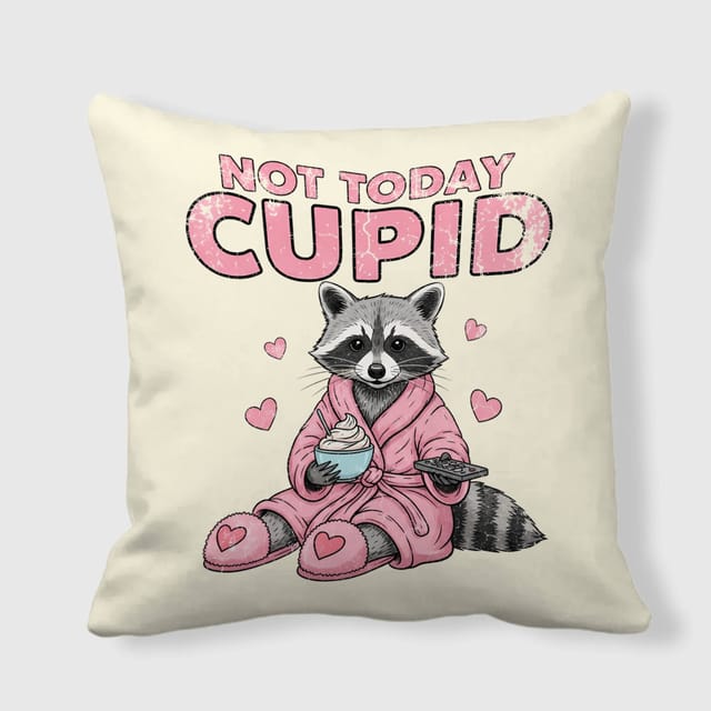 Funny Raccoon Cupid Quote Throw Pillow for Valentine's Day Gift