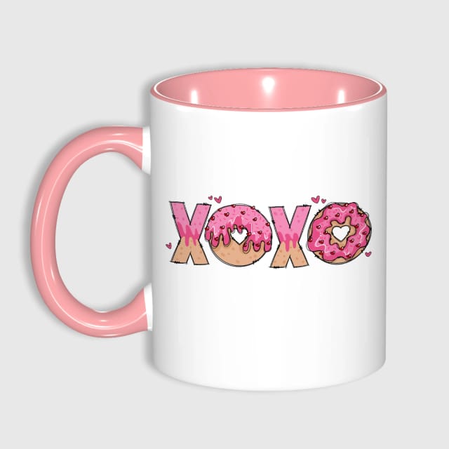 11oz XOXO Donut Pink Mug for Valentine's Day Gift