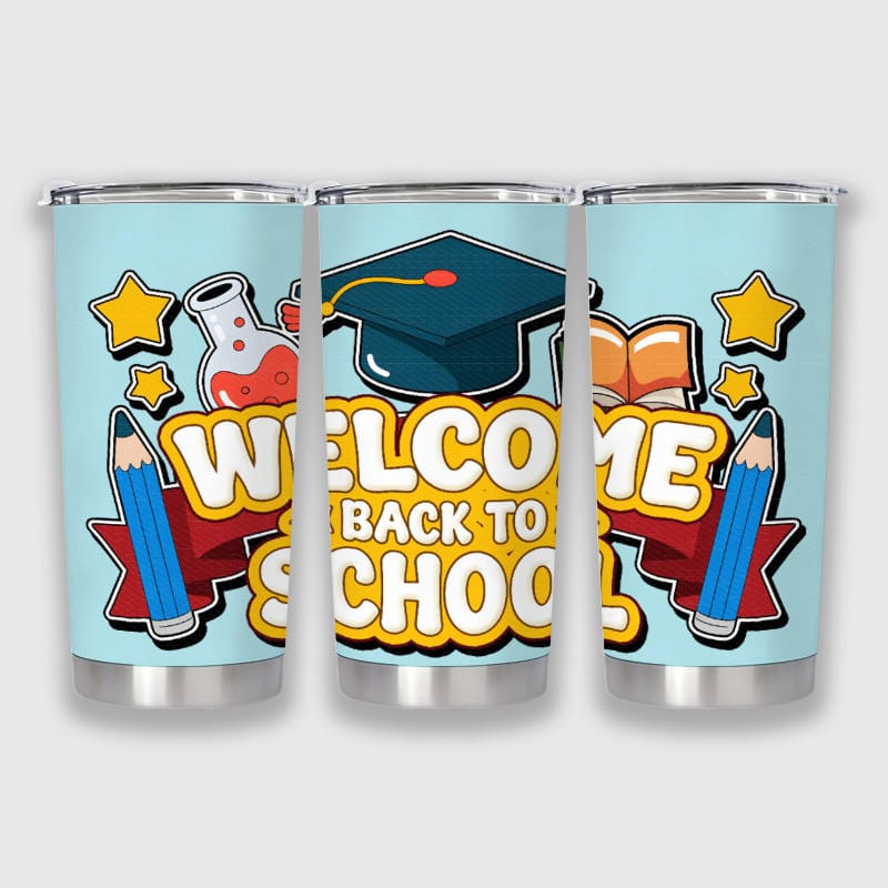Welcome Back to School Stainless Steel Tumbler for Students Daily Use