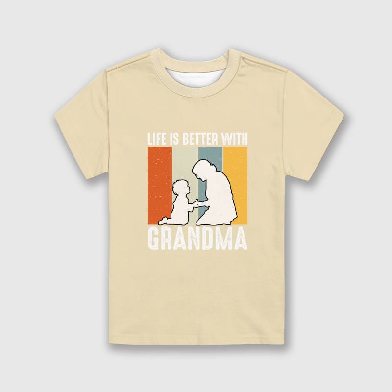 Retro Grandma Kids T-Shirt for Grandparent's Day Gift
