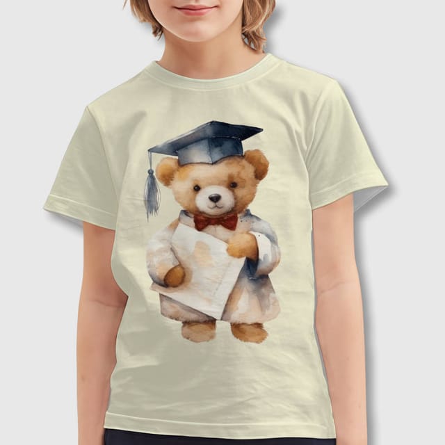 Watercolor Grad Teddy Kids T-Shirt for Grad Gifts