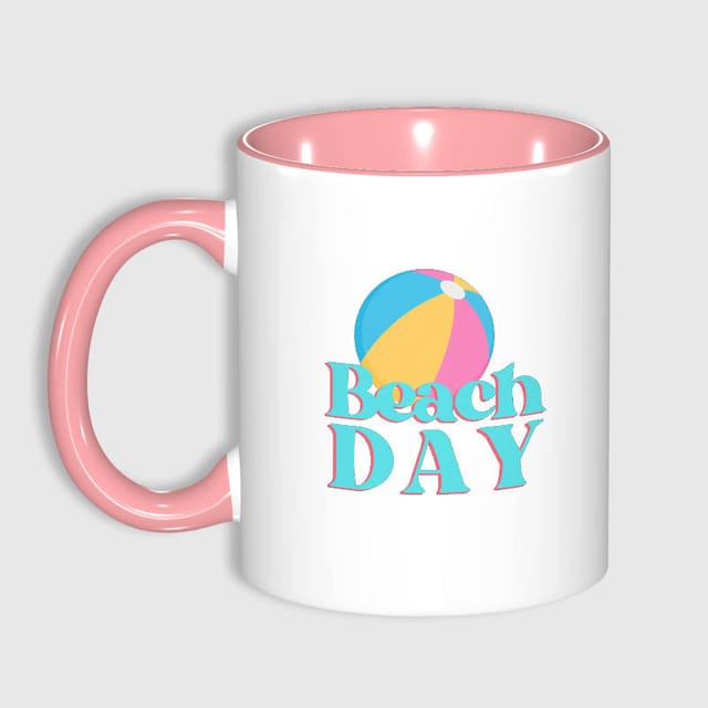 Beach Ball Print Ceramic Mug for Summer Lovers Daily Use