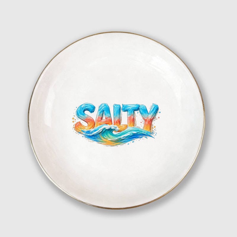 Salty Wave Ceramic Trinket Dish for Beach Lovers Summer Gift