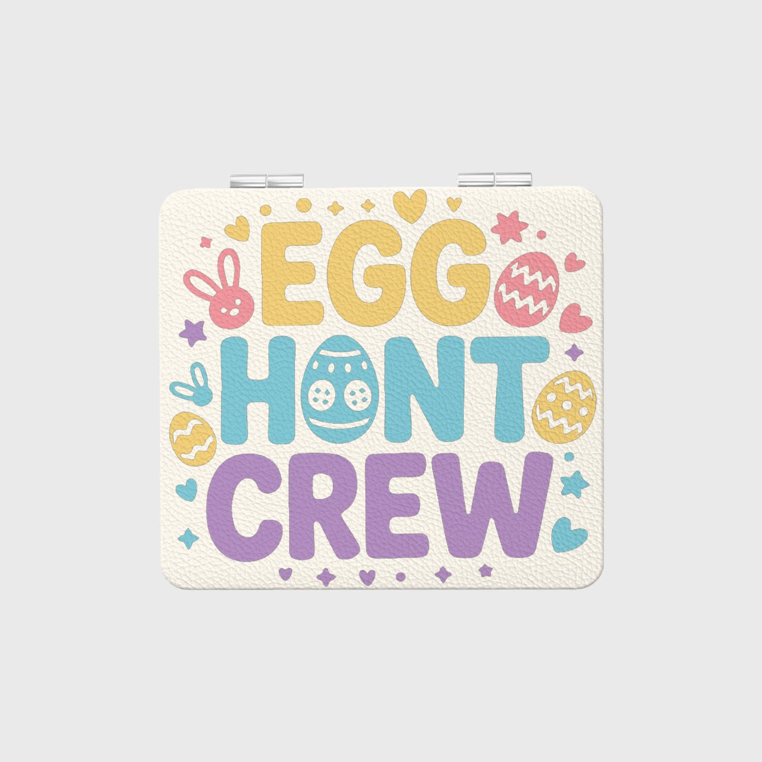 Egg Hunt Crew Square Pocket Makeup Mirror for Easter Gift