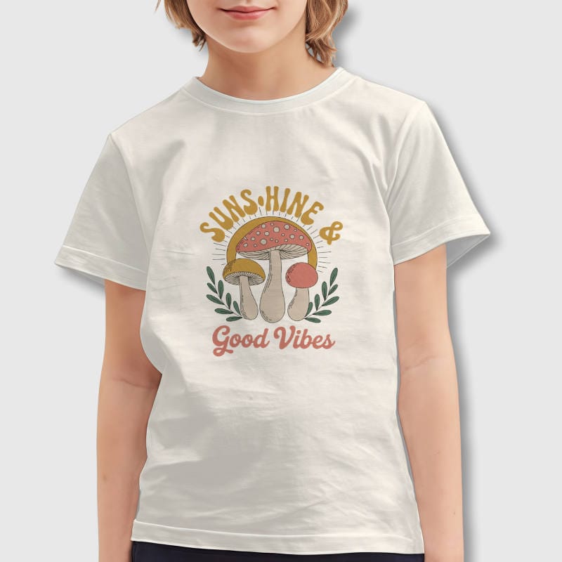 Sunshine Mushroom Kids T-Shirt for Summer Daily Wear