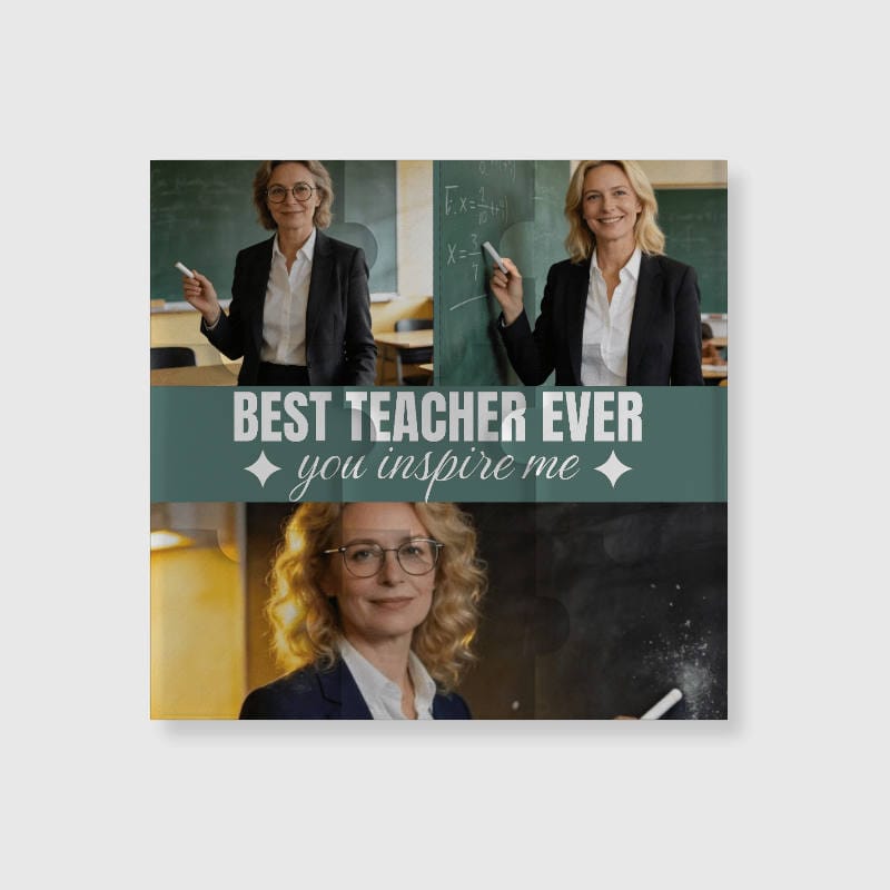 Custom Photo Puzzle Fridge Magnet for Teacher Gift