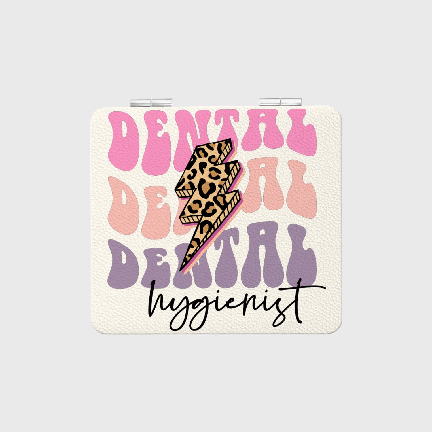 Boho Leopard Pocket Makeup Mirror for Dental Hygienist Gift